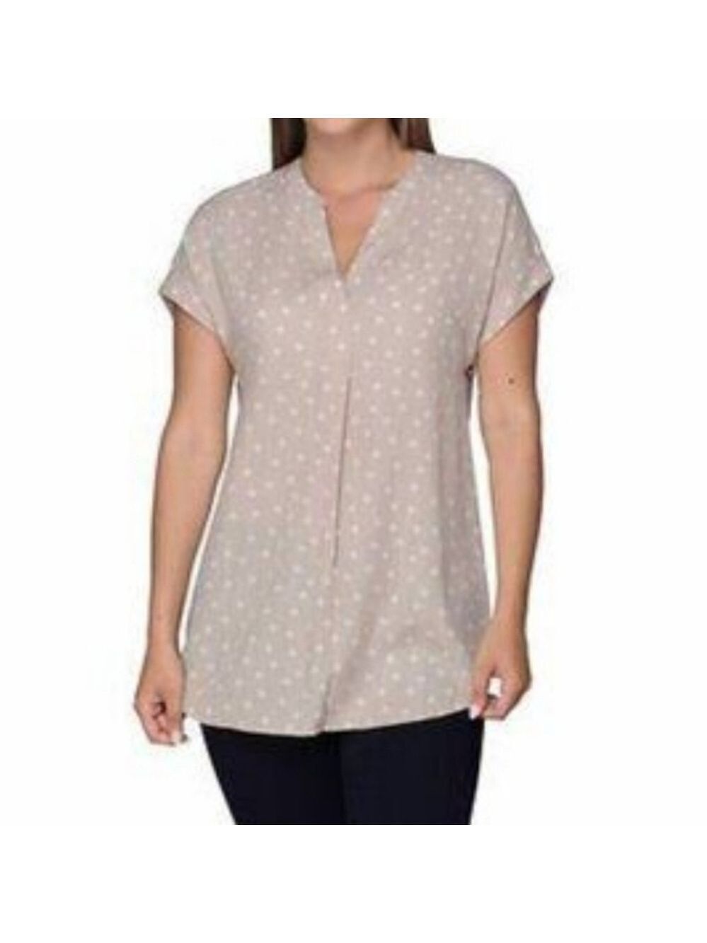 XXL • RACHEL Rachel Roy • Polka dotted Vneck Blouse With Dolman Sleeve